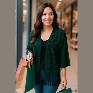 La Hearts Emerald Green Shawl (Sz One Size)